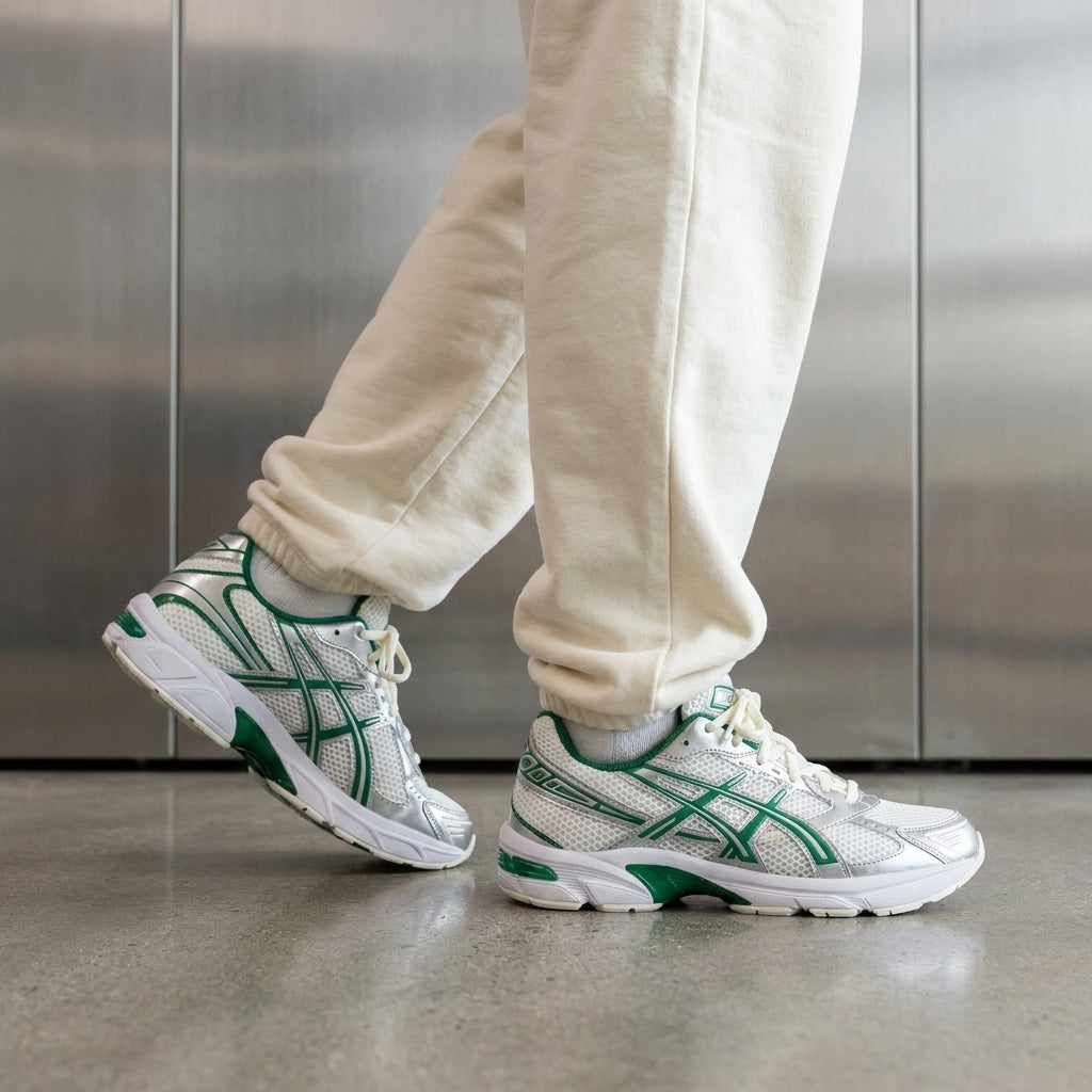 ASICS GEL-1130 Cream Kale trainers, image 2 of 4