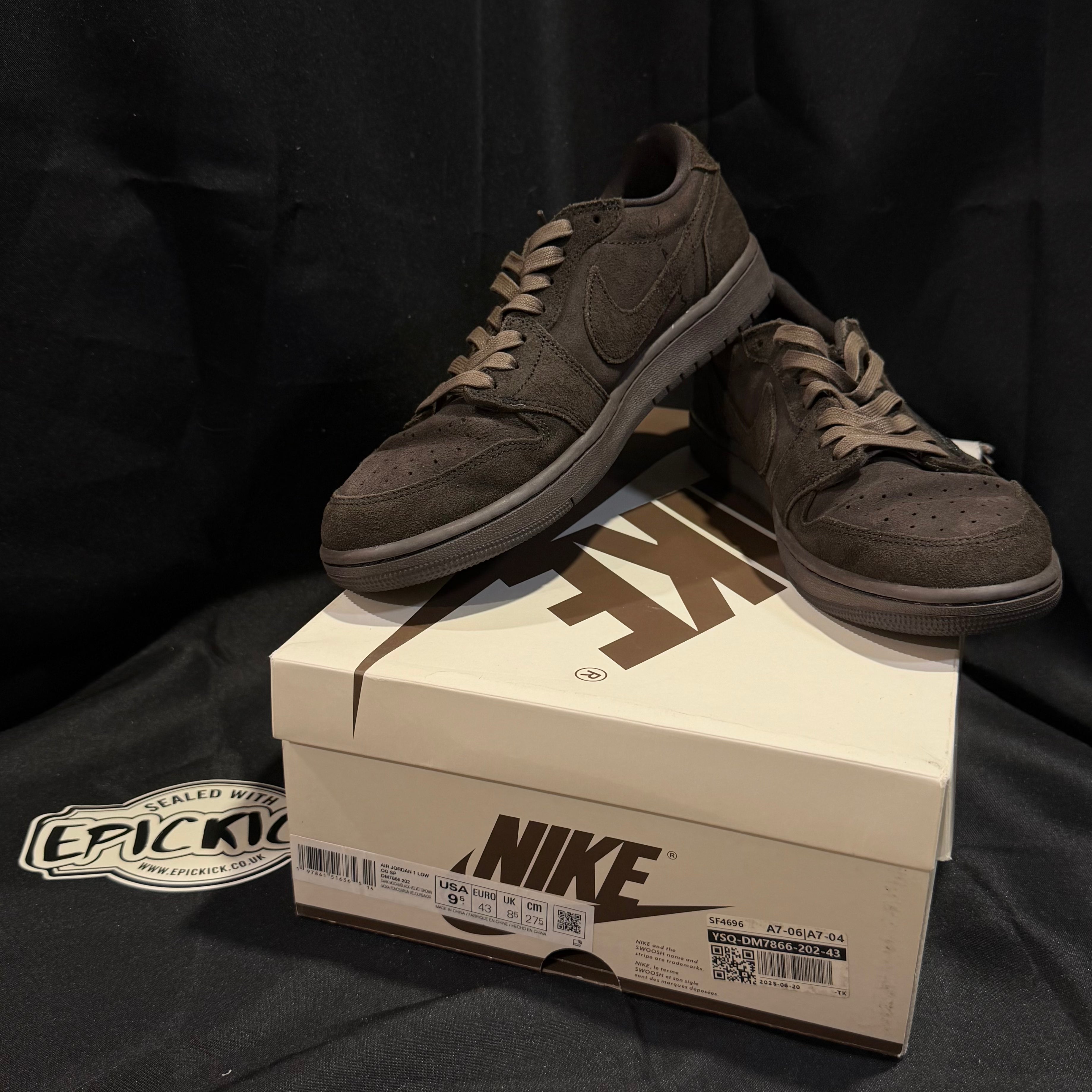 PRE-LOVED | Travis Scott x Air Jordan 1 Low OG SP 'Velvet Brown' – UK 8.5