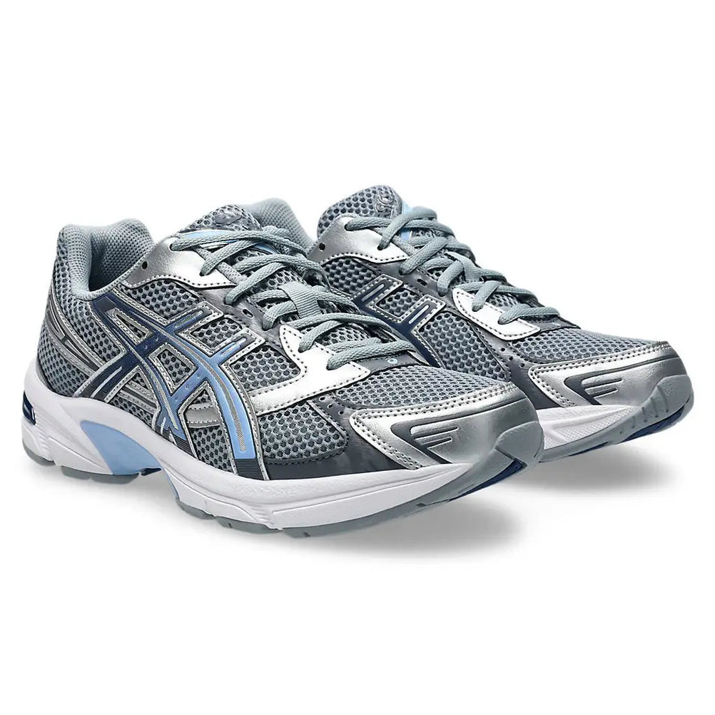 ASICS Gel-1130 Gravel Pure Silver rear three-quarter view showing heel and midsole detailing