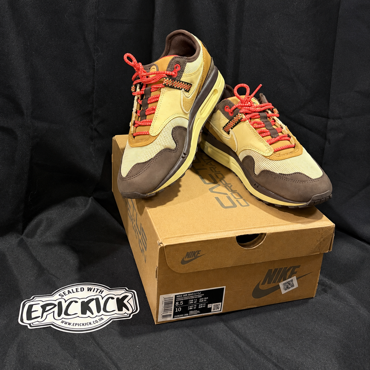 PRE-LOVED | Travis Scott x Nike Air Max 1 'Baroque Brown' – UK 7.5