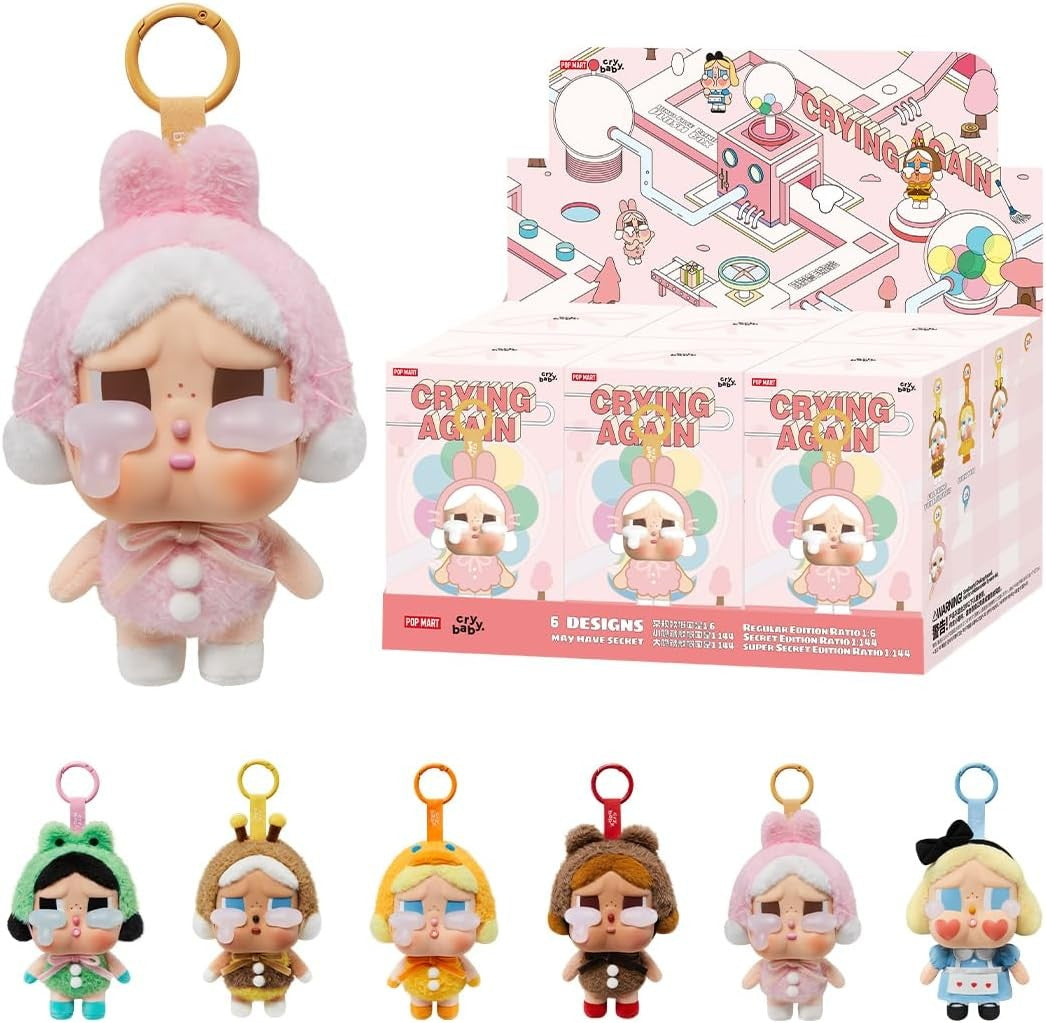 Pop Mart CryBaby Crying Again Series Vinyl Face Plush Sealed Case (6 Blind Box)